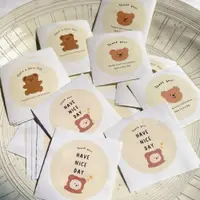 在飛比找iOPEN Mall優惠-✨台灣現貨✨可愛熊圓形貼紙 封口貼 禮物包裝貼 甜點裝飾貼 