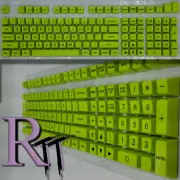 104Pcs/Set Neon Green Full Size Key PBT Double Shot Keycaps Mechanical Keyboard