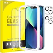[JETech] Screen Protector for iPhone 13 6.1-Inch with Camera Lens Protector, Easy-Installation Tool, Tempered Glass Film, 2-Pack Each