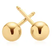 9ct Yellow Gold Silver Filled 4mm Ball Stud Earrings