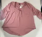 Torrid 3/4 Sleeve Up Pink Mauve Top 3