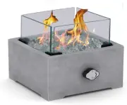 Tabletop Gas Fire Pit Garden Treasures 10"in. 10,000-BTU Include Glass Beads NEW