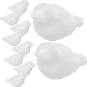 Totority DIY Painting Foams Birds Models Unfinished Craft Birds for Easter Decor 98mm Bird Shape Models