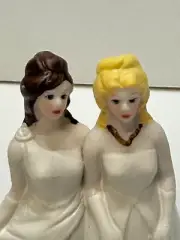 Gay Marriage- Two Lesbian Brides (Dress Gowns) Wedding Cake Topper