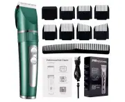 Professional Hair Clipper For Men Rechargeable Electric Razor Hair Trimmer Hair Cutting Machine Beard Trimmer Fast Charging - Green with box