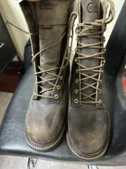 mens work boots Motorcycle Chippewa 11E Steel Toe#181946 Cop Logger Brown/nubuck