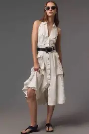 Anthropologie In Earnest by Byron Lars Halter Utility Midi Dress Size 4. $368