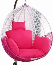 Exquisite Hanging Basket Chair Cushion, Cushion for Hanging Egg Chair, Hanging Hammock Chair Cushion Replacement, Outdoor Hanging Basket Seat Cushion, Thicken Durable Chair Pad for Home Rose Red