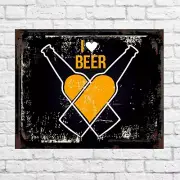 I love beer Tin Sign Metal Bar sign Pub metal sign Poster