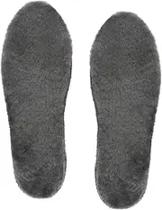 [riemot] Lambswool Insoles Men Women Lambskin Insoles Warm Lambskin Insoles Wool Winter Shoe Insoles Natural Heat Insoles Breathable Replacement Fluffy Soft Soles, gray, 39