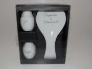 Spoon Rest With Salt & Pepper Shakers Happiness Is Homemade Gift Set White