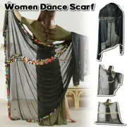 1pcs Women Belly Dance Malaya Scarf Sequins Scarf Performance Show Veils Props