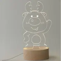 在飛比找PChome24h購物優惠-北歐3D立體 USB LED創意小夜燈-Q版麋鹿
