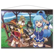 Wall scroll KonoSuba Tapestry Aqua Megumin Darkness Kazuma B2 size New Japan