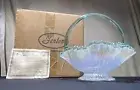 FENTON SIGNED BILL FENTON Art Glass Hearts And Flowers Basket