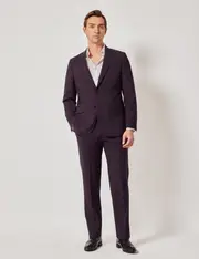 Hawes & Curtis Blackberry Italian Wool-Mohair Tailored Fit Suit | 1913 Collection Size: One Size