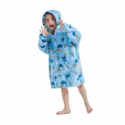 Cartoon one-piece flannel pajamas with hood, warm robe, warm lazy blanket, parent- outfit - Snow Princess