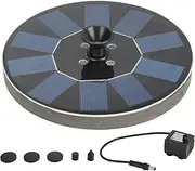Solar Fountain 1.4W Floating Solar Landscape Fountain with Lights Pool Pond Garden Decoration Black Round
