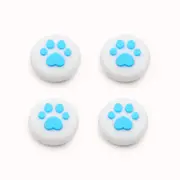 Catzon 4Pcs Cute Cat Paw Claw Thumb Stick Grip Cap Joystick Cover For Nintend Switch or Switch Lite Console-White&Blue