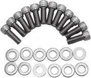MagiDeal 12x Exhaust Pipe Studs Nuts Fastener Bolts with Washers Hardened Sturdy 304 Stainless Steel Car Parts for 400 SB 265