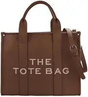 [charlore] The Leather Tote Bags For Women, Womens Tote Bags with zipper,Can shoulder/crossbody,Handbag (16 inch), Red Brown, Large-16in, Contemporary