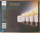 Philips Hue White Ambiance A19 LED Smart Bulb Starter Kit - 4 Pack - Sealed