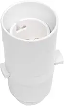 HPM 1/2-Inch Brass Thread Switched Lamp Holder, White