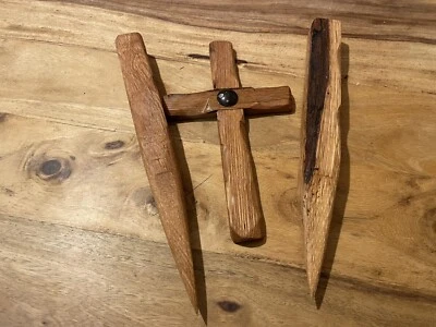 Vampire Stake & Cross Solid English White Oak Hand Made Gothic Horror Prop