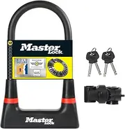 Master Lock Heavy Duty Bike D Lock, Key, Universal Mounting Bracket, Certified Bike Lock - Police Approved 8279EURDPRO - Use with Electric, Mountain, Road, Folding Bikes