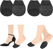 [WY LIGHTING LEVEL] Toe Topper Socks, 3 Pairs No Show Liner Half Socks Non Slip Hidden Toe Covers Socks Seamless Toe Socks