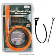 20" Drain Snake Clog Remover Clears SlowSinking Sinks Removes Hair Cleans P