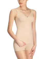 DKNY 631115 Fusion Plunging Cami Skinny Dip Body Shaper Beige Nude V-neck M Top