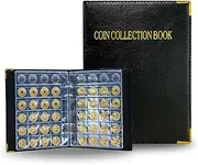 Intendvision Coin Collection Album - 20 Pages 360 Pockets Coin Storage for Collectors, 2 Coin Size Pockets Coin Holder Coin Collection Book for Coins, U.S.Pennies Dimes Nickels Quarters, Small Badges