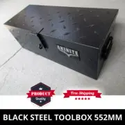 Black Steel 552mm Toolbox Heavy Duty Diamond Plate Tool Box For Utes & Trailers