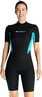 Short Wetsuits for Men and Women 1.5 mm Neoprene Diving Suit Back Closure Short Sleeve for Diving, Snorkelling, Surfing and Swimming
