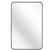 SDKOA Black Frame 24 In. W X 36 In. H Modern Style Metal Rectangle Mirror Large