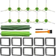 34 Pcs Replacement Parts Compatible with Roomba E5 E6 E7 i7 i7+i6 i8 i3 i4, Includes Rubber Brushes+HEPA Filters+Edge Brushes