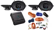 4 ALPINE S2-S68 230W 6x8" 5x7" Speaker + S2-A36F 4Ch Amplifier + 4 Gauge Amp Kit