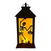 Halloween Skeleton Pumpkin Jack-o-lantern Orange Glow LED Battery Operated