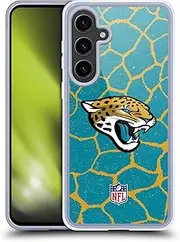 Head Case Designs Officially Licensed NFL Giraffe Animal Print Jacksonville Jaguars Art Soft Gel Case Compatible with Samsung Galaxy S24+ 5G