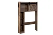 Giantex Over Toilet Storage Cabinet w/Sliding Barn Door Open Side Shelving Grey