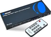 OREI 8K eARC HDMI Matrix Switch 4 X 2, Switcher with Audio Extractor UltraHD Supports Upto 4K @ 120Hz IR EDID HDCP 2.3 - Remote Control (BK-402A)
