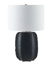 Abraham + Ivy Turbida 24in Tall Table Lamp with Fabric Shade