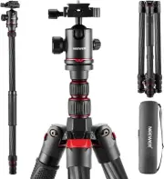 Upgraded 80.7" Carbon Fiber Camera Tripod Monopod with Telescopic 2 Section Cen