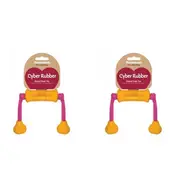 2x Rosewood 37cm Rubber Multi-Texture Dental Roller w/ Rope Bone Dog Toy Assort