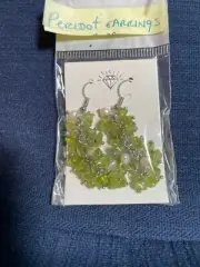 Peridot Light Green Gemstone Jewelry Earring - In Plastic Bag