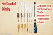 Round Pipe Tube Engine Gun Cylinder Bores Cleaning Wire Brush Set 1/4" Shank
