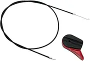 laffoonparts Mower Throttle Control Switch Lever with 65" Lawn Mower Throttle Cable, Replacement for Lawn Mower Petrol Masport Black