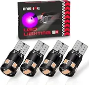 BRISHINE 300LM Extremely Bright Canbus Error Free 194 168 2825 W5W T10 LED Bulbs Purple 9-SMD 2835 Chipsets for Dome Map Door Courtesy License Plate Lights(Pack of 4)