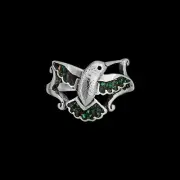 Navajo Hummingbird Ring • 925 Silver • Native American Jewelry • Galaxy Opal